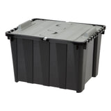 IRIS Storage Container With Wing Lid, 48 Quarts, 13 5/8in x 16in x 20 5/16in, Black