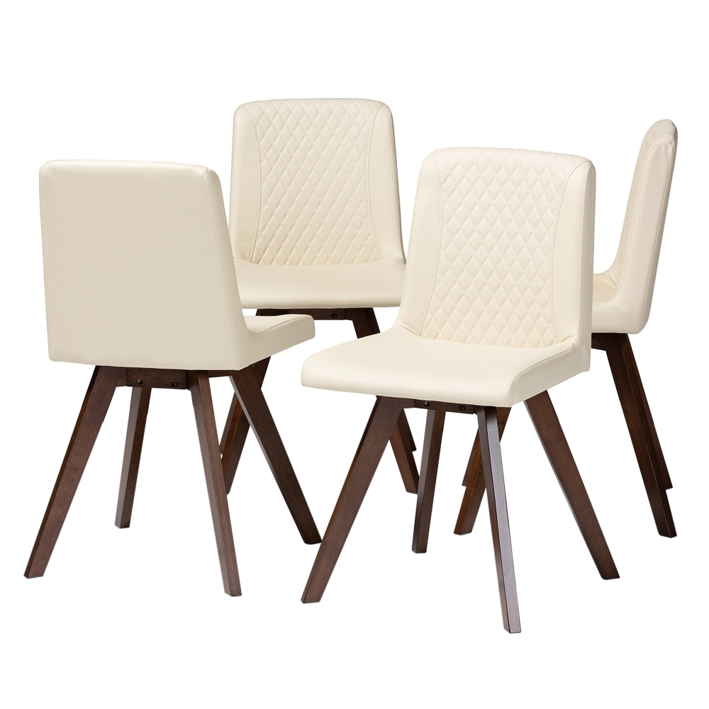 Baxton Studio Pernille Dining Chairs, Cream, Set Of 4 Chairs