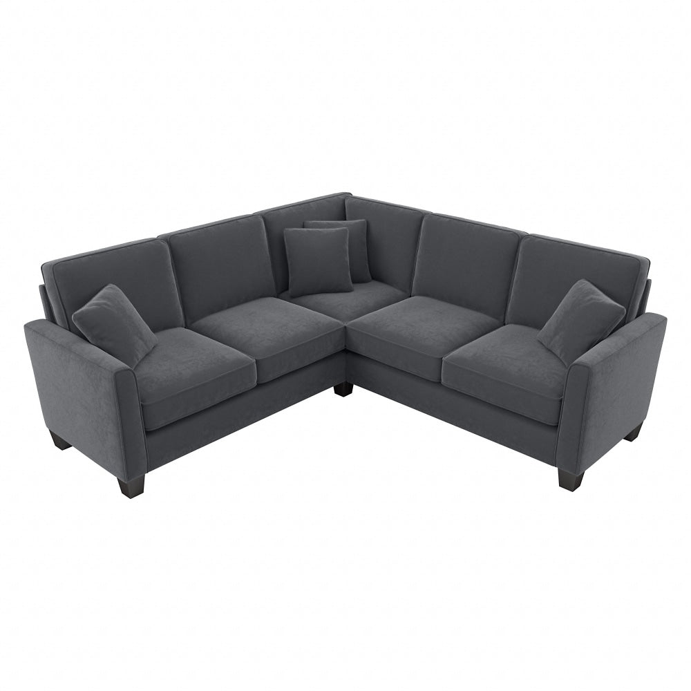 Bush Furniture Flare L-Shaped Sectional Couch, 35-3/4inH x 87-1/16inW x 87-1/16inD, Dark Gray Microsuede Fabric, Standard Delivery