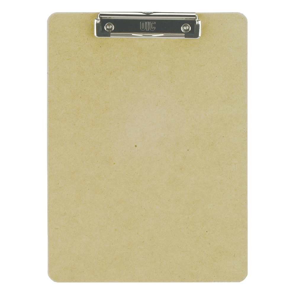 OIC Low-profile Clipboard - 1in Clip Capacity - 9in x 12 1/2in - Low-profile - Hardboard - Brown - 1 Each