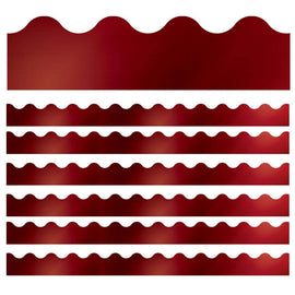 Carson Dellosa Education Scalloped Border, Sparkle + Shine Cherry Foil, 39ft Per Pack, Set Of 6 Packs