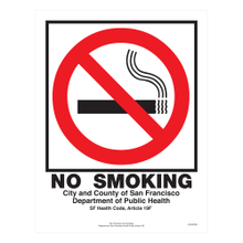 Load image into Gallery viewer, ComplyRight City &amp; County Specialty Posters, No Smoking, English, San Francisco, 8 1/2in x 11in