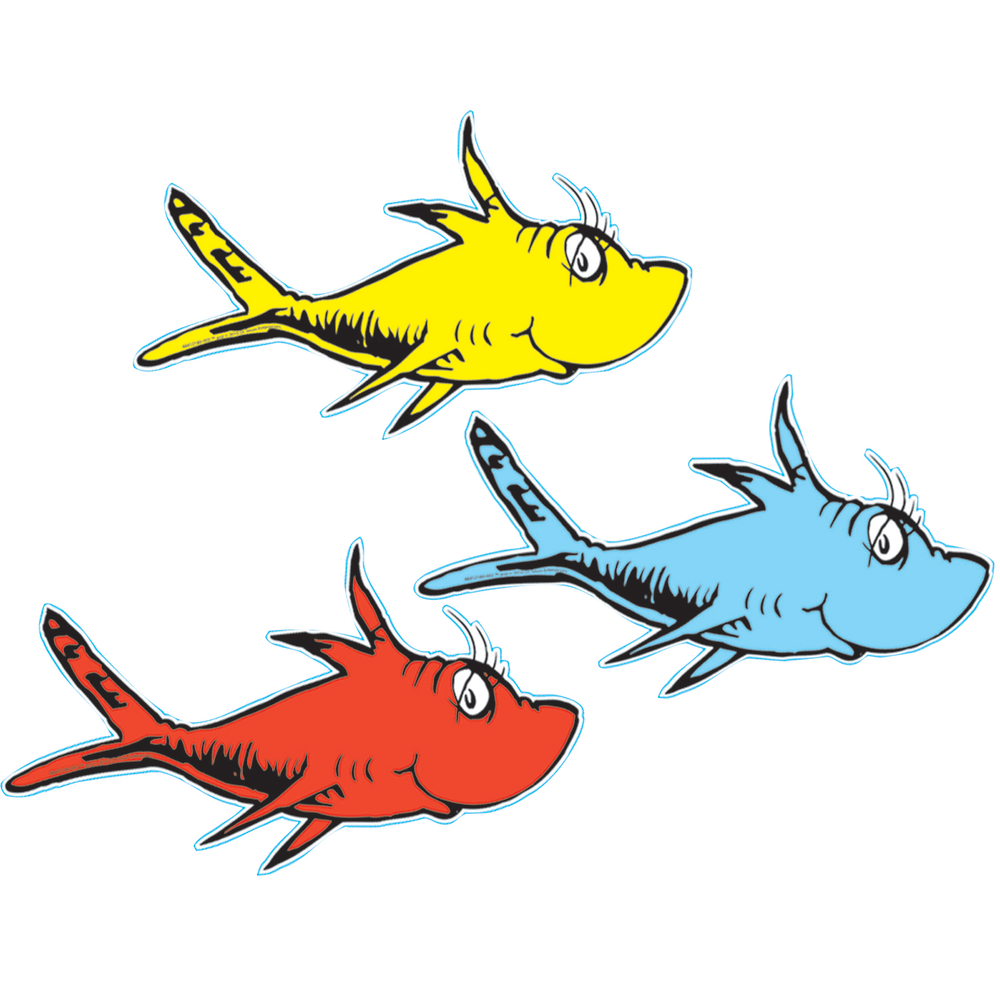 Eureka Paper Cutouts, 5in, One Fish, Two Fish, Pack Of 36