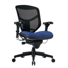 Load image into Gallery viewer, WorkPro Quantum 9000 Series Ergonomic Mesh/Premium Fabric Mid-Back Chair, Black/Royal, BIFMA Compliant