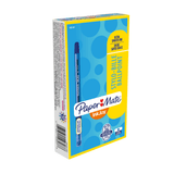 Paper Mate InkJoy 300 Stick Pens, Medium Point, 1.0 mm, Translucent Barrels, Blue Ink, Pack Of 12 Pens
