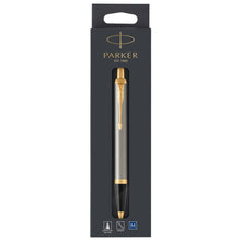 Load image into Gallery viewer, Parker IM Ballpoint Pen, Medium Point, 1.0 mm, Black/Gold Barrel, Blue Ink