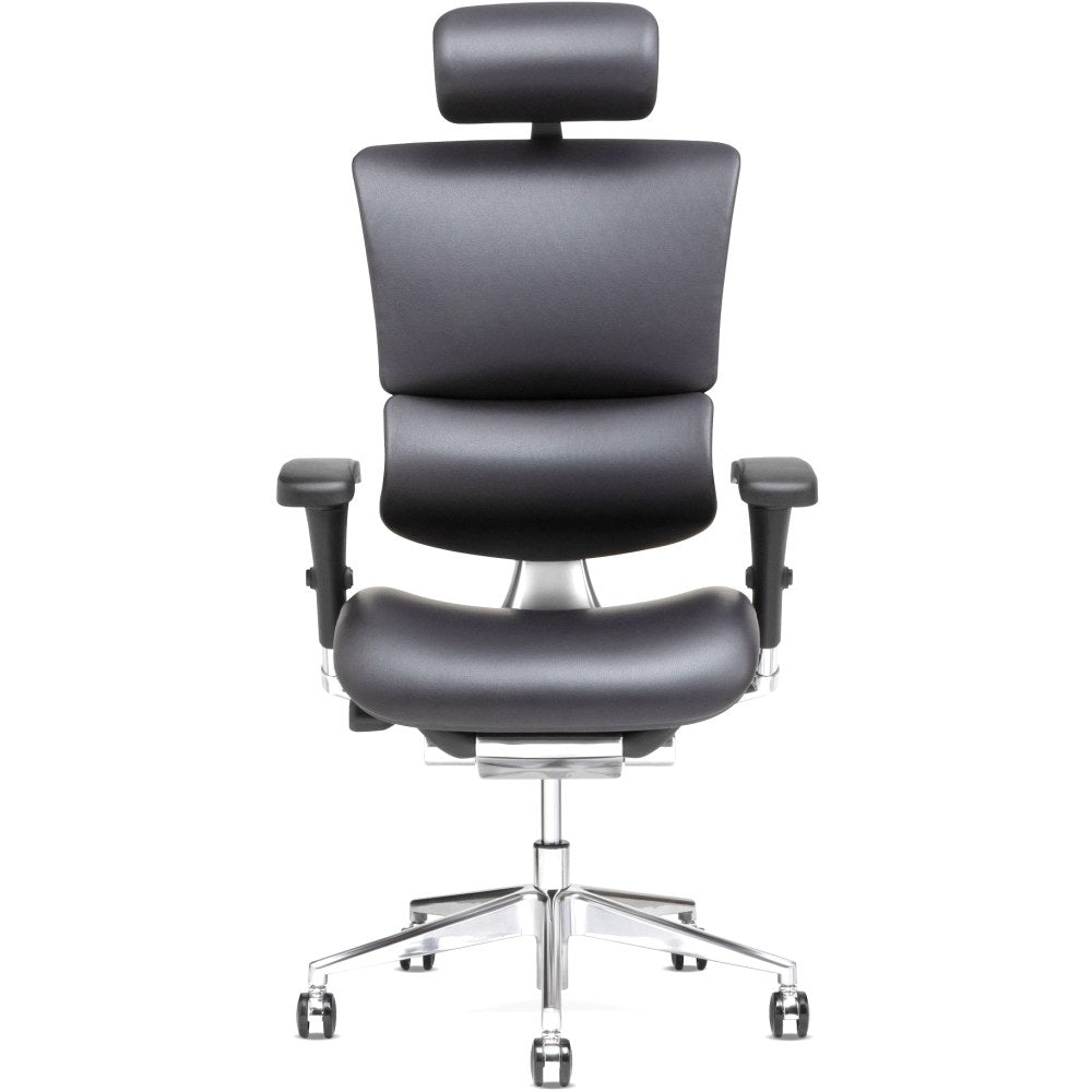 X-Chair Wide X4 Ergonomic High-Back Brisa Task Chair With Headrest, Black