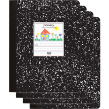 Load image into Gallery viewer, Office Depot Brand Primary Composition Book, 7-1/2in x 9-3/4in, Unruled/Primary Ruled, 100 Sheets Per Book, Pack Of 4 Books