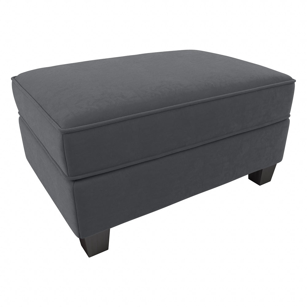 Bush Furniture Flare Microsuede Storage Ottoman, 18-1/2inH x 34-1/2inW x 24-1/16inD, Chocolate Brown, Standard Delivery
