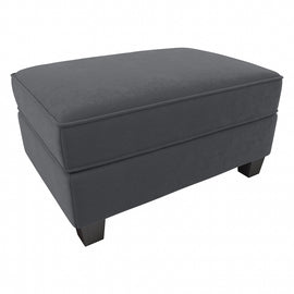 Bush Furniture Flare Microsuede Storage Ottoman, 18-1/2inH x 34-1/2inW x 24-1/16inD, Chocolate Brown, Standard Delivery