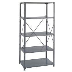 Safco 5-Shelf Commercial Steel Shelving Kit, Dark Gray