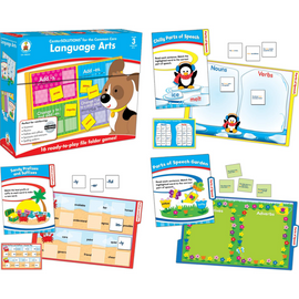 Carson-Dellosa CenterSOLUTIONS File Folder Games - Language Arts, Grade 3, Box Of 16