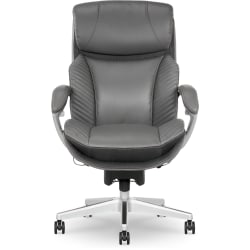 Serta iComfort i6000 Big & Tall Ergonomic Bonded Leather High-Back Executive Office Chair, Gray/Silver