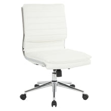 Load image into Gallery viewer, Office Star Pro-Line II SPX Armless Bonded Leather Mid-Back Chair, White/Chrome