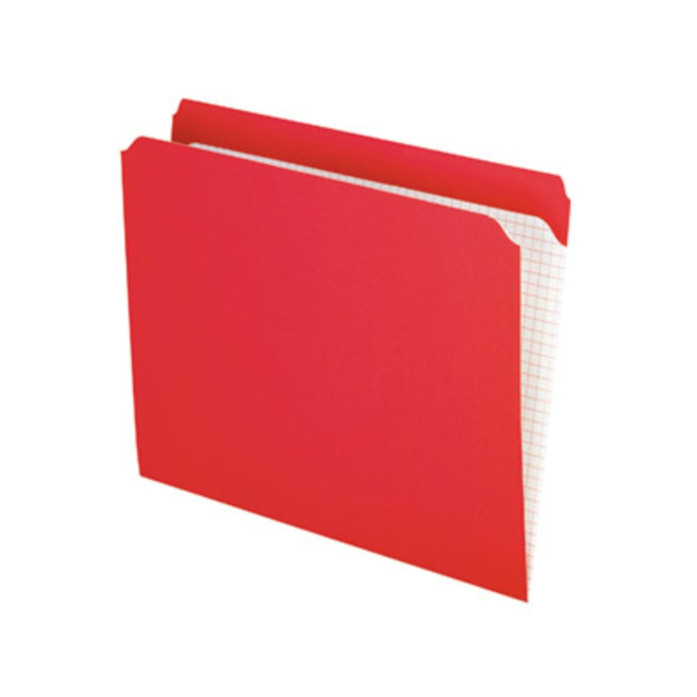 Pendaflex Reinforced-Top File Folders, Letter Size, 9 1/2in x 11 5/8in, Red, Box Of 100