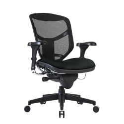 WorkPro Quantum 9000 Series Ergonomic Mesh/Antimicrobial Vinyl Mid-Back Chair, Black/Black, BIFMA Compliant