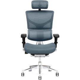 X-Chair X3 Wide Ergonomic Nylon High-Back Task Chair With Headrest, Gray