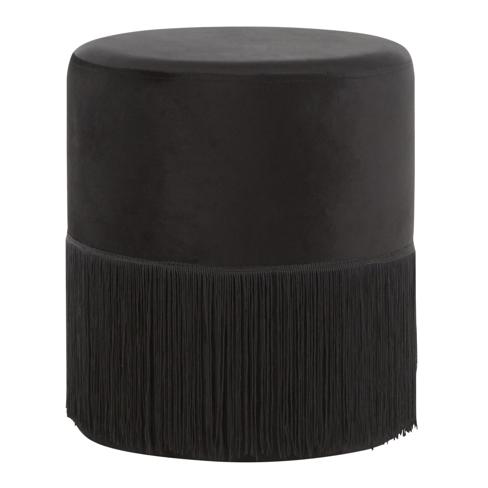 LumiSource Fringe Ottoman, Black