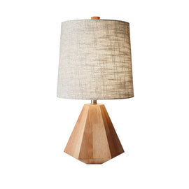 Adesso Grayson Table Lamp, 25inH, Cream Shade/Natural Birch Base