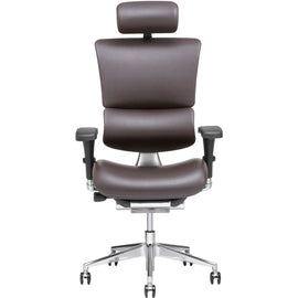 X-Chair X4 Ergonomic Brisa High-Back Task Chair With Headrest, Brown