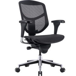 WorkPro Quantum 9000V2 Series Ergonomic Mesh/Mesh Mid-Back Chair, Black/Black, BIFMA Compliant