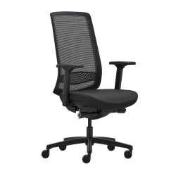 WorkPro Expanse Series Multifunction Ergonomic Mesh/Fabric High-Back Executive Chair, Black/Black, BIFMA Compliant