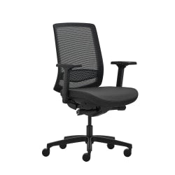 WorkPro Expanse Series Multifunction Ergonomic Mesh/Fabric Mid-Back Manager Chair, Black/Black, BIFMA Compliant