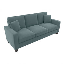 Load image into Gallery viewer, Bush Furniture Stockton 85inW Sofa, Turkish Blue Herringbone, Standard Delivery