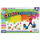Roylco Straws & Connectors 300-Piece Set, Neon, Pre-K To Grade 8