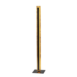 Adesso Hayden LED Floor Lamp, 52inH, Black And Gold Foil Shade/Black Base