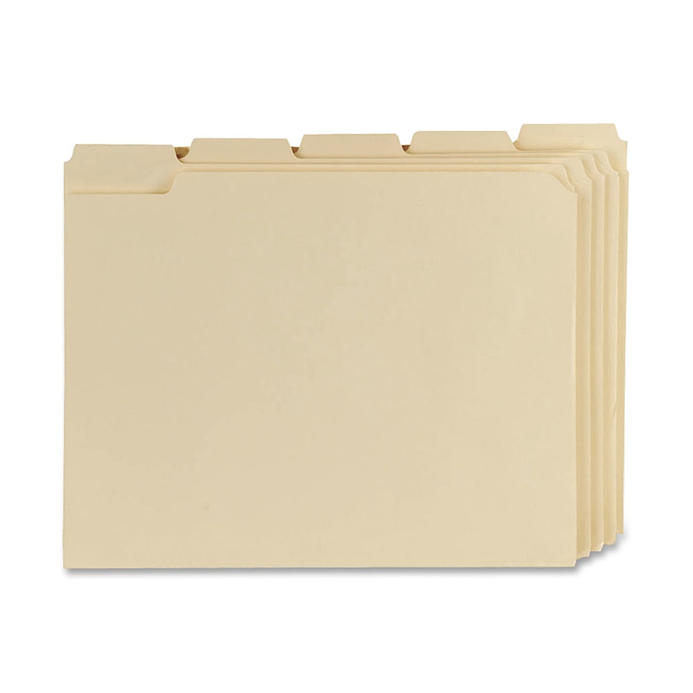Oxford 1/5-Cut File Folders, Letter Size, Manila, Box Of 100