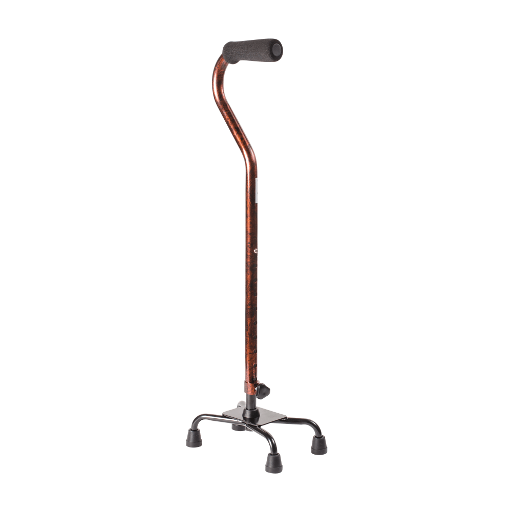 DMI Small-Base Adjustable Quad Canes, 38inH x 6inW x 8inD, Copper Swirl, Pack Of 2