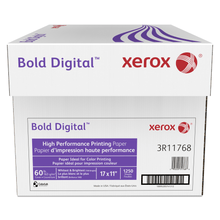 Load image into Gallery viewer, Xerox Bold Digital Printing Paper, Ledger Size (17in x 11in), 100 (U.S.) Brightness, 60 Lb Cover (163 gsm), FSC Certified, 250 Sheets Per Ream, Case Of 5 Reams