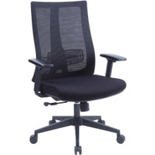 Load image into Gallery viewer, Lorell High-Back Molded Seat Office Chair - Black Fabric Seat - Black Mesh Back - High Back - 5-star Base - Armrest - 1 Each