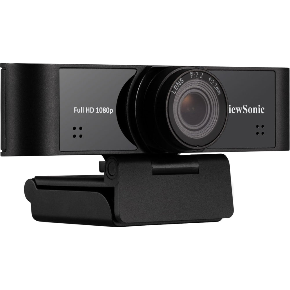 ViewSonic VB-CAM-001 Full HD 1080p USB Web Camera w/ Dual Stereo Microphone with Auto Noise Reduction,110 Degree Ultra-Wide Lens for Zoom/Teams/Skype Conferencing and Video Calls on PC and Mac - VB-CAM-001 Webcam - 2.1 Megapixel - 30 fps - Black - USB 2.0