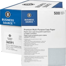 Load image into Gallery viewer, Business Source Premium Multi-Use Printer &amp; Copy Paper, White, Letter (8.5in x 11in), 5000 Sheets Per Case, 20 Lb, 92 Brightness, Case Of 10 Reams