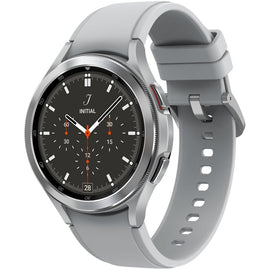 Samsung Galaxy Watch4 Classic, 46mm, Silver, Bluetooth - 16 GB - 1.50 GB Standard Memory - 1.4in - Android Wear - Bluetooth - GPS - Near Field Communication - Silver - Stainless Steel, Glass Body - Health & Fitness - Water Resistant - IP68 Water Resistant