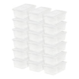 IRIS Plastic Storage Containers, 6 Quarts, 4 7/8in x 8 1/4in x 14 1/4in, Clear, Case Of 18