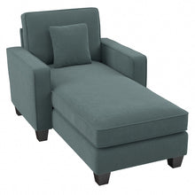 Load image into Gallery viewer, Bush Furniture Stockton Chaise Lounge With Arms, Turkish Blue Herringbone, Standard Delivery