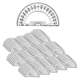 Charles Leonard Plastic Protractors, 4in, Pack Of 84, Clear