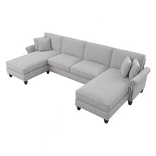 Load image into Gallery viewer, Bush Furniture Coventry 131inW Sectional Couch With Double Chaise Lounge, Light Gray, Standard Delivery
