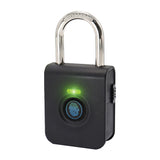Tokk PL7001 2-Way Steel Fingerprint And 4-Digit Padlock, 2-1/2in x 1-1/2in, Black