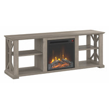 Load image into Gallery viewer, Bush Furniture Homestead Farmhouse TV Stand For 70in TVs With Fireplace Insert, Driftwood Gray, Standard Delivery