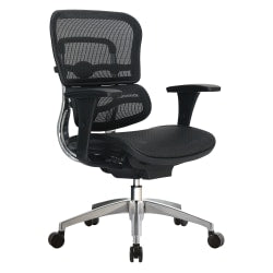WorkPro 12000 Series Ergonomic Mesh/Mesh Mid-Back Chair, Black/Black, BIFMA Compliant