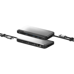 Alogic USB-C Dual Display Dock - MX2 Lite DisplayPort Edition - for Monitor/Notebook/Smartphone/Keyboard/Mouse/Headset/Flash Drive - Memory Card Reader - SD, microSD - 85 W - USB Type C - 2 Displays Supported - 4K - 3840 x 2160 - USB Type-A