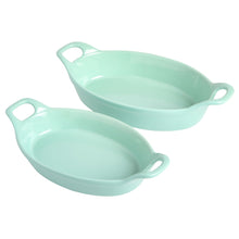 Load image into Gallery viewer, Martha Stewart Stoneware Oval Baker Set, Mint