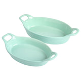 Martha Stewart Stoneware Oval Baker Set, Mint