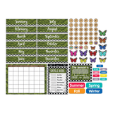 Schoolgirl Style Woodland Whimsy Calendar Bulletin Board Set, 23in x 17in