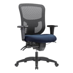 WorkPro 9500XL Series Big & Tall Ergonomic Mesh/Premium Fabric Mid-Back Chair, Black/Navy, BIFMA Compliant