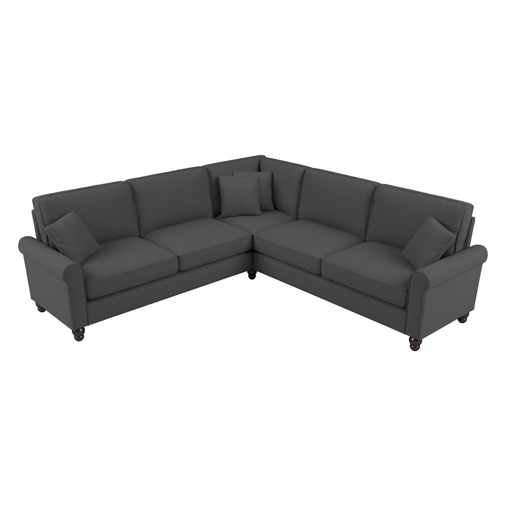 Bush Furniture Hudson 99inW L-Shaped Sectional Couch, Charcoal Gray Herringbone, Standard Delivery